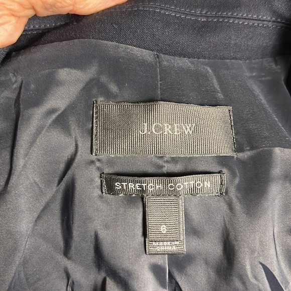 J Crew Stretch Cotton Parke Navy Blue Blazer Size 6 - Picture 3 of 9